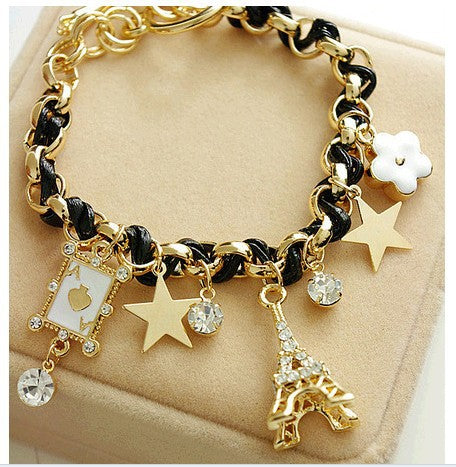 Brazalete de cuero tejido a mano al por mayor