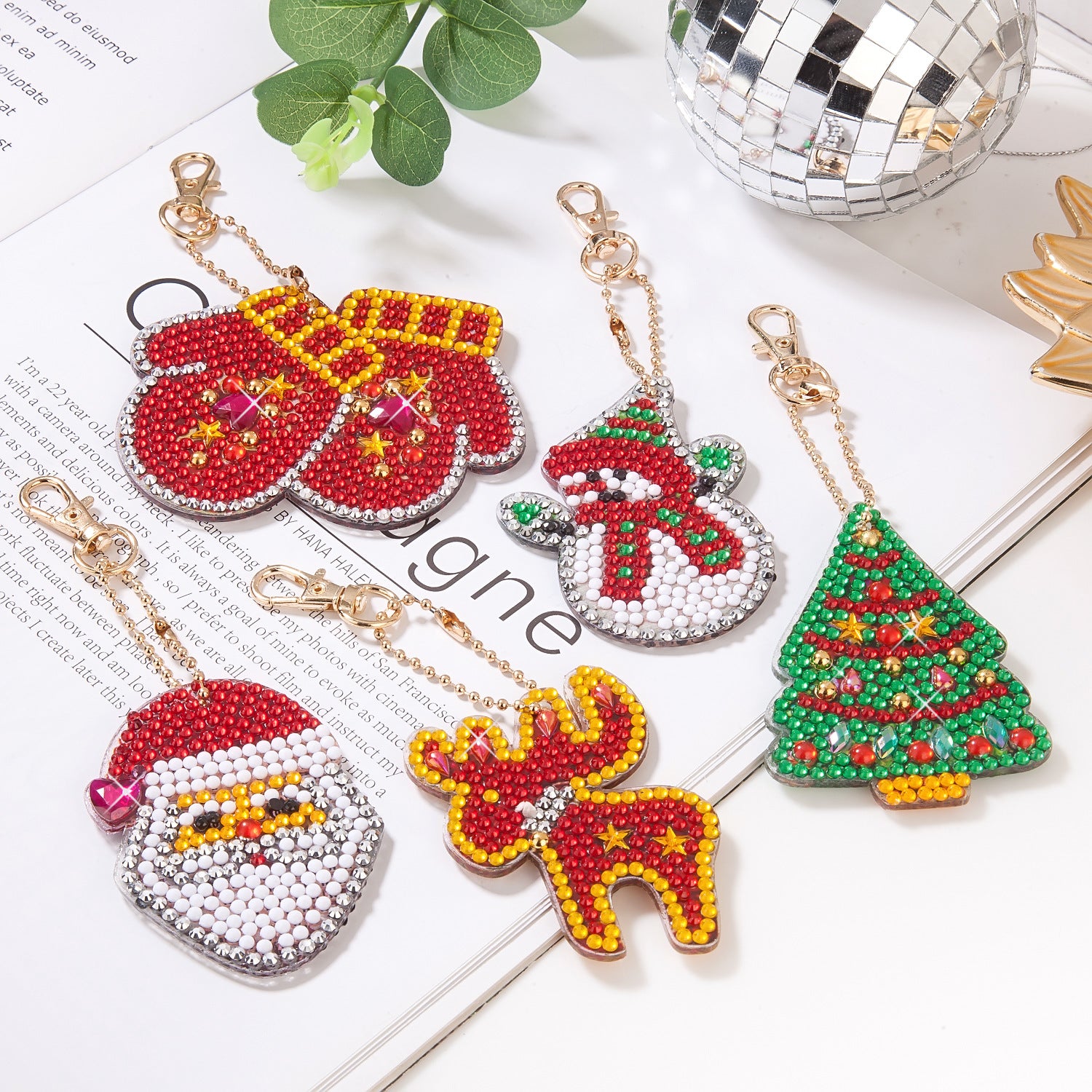 Wholesale DIY Acrylic Stick Diamond Painting Christmas Keychain set