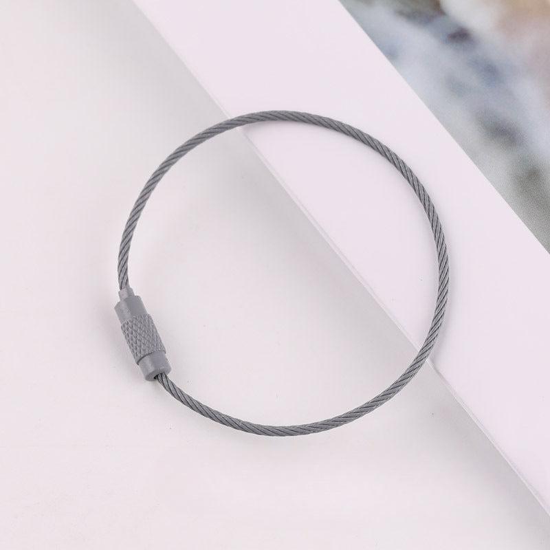 Wholesale 40PCS DIY Beadable Beaded Color Spray Painted Wire Ring Keychain Accessories