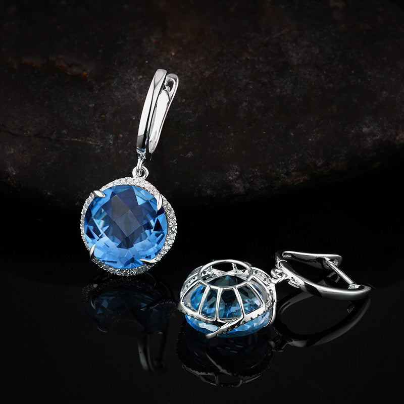 Juego de joyas de anillos de aleación chapados en plata citrina al por mayor