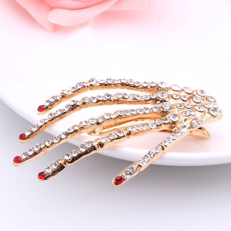 Wholesale Ghost Claw Skull Hand Claw Rhinestone Hairpin