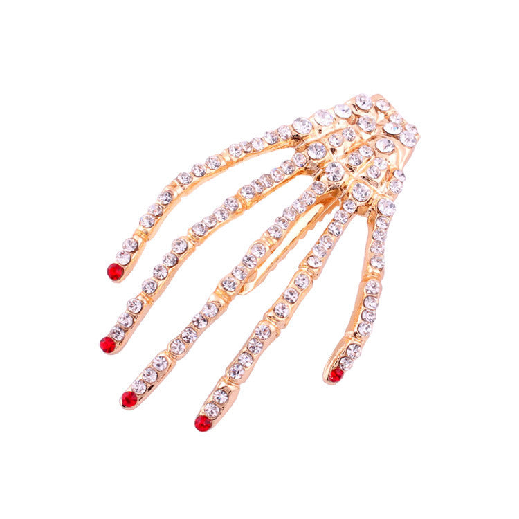 Wholesale Ghost Claw Skull Hand Claw Rhinestone Hairpin
