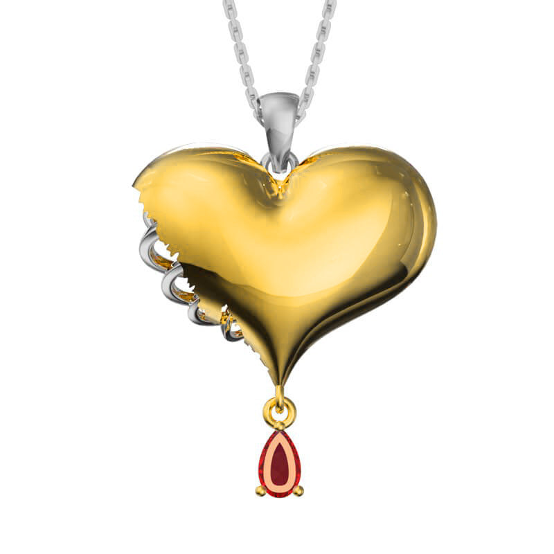 Wholesale Alloy Human Chest Rib Hollow Heart Necklace