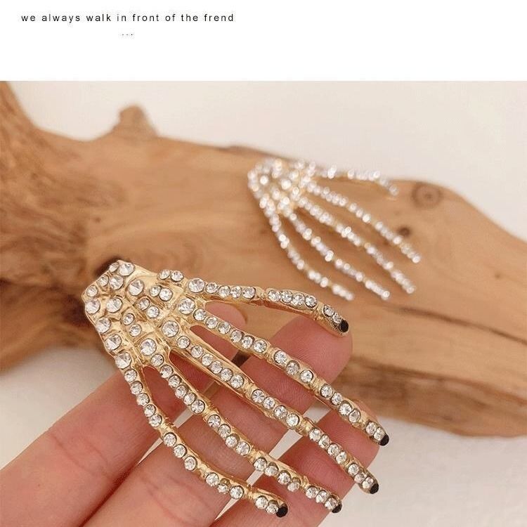 Wholesale Ghost Claw Skull Hand Claw Rhinestone Hairpin