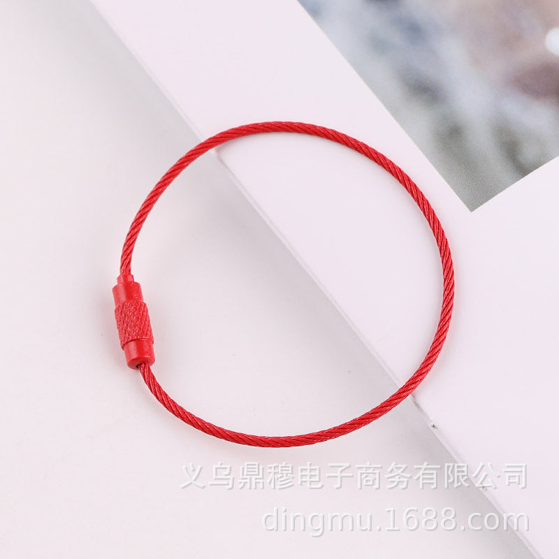 Wholesale 40PCS DIY Beadable Beaded Color Spray Painted Wire Ring Keychain Accessories