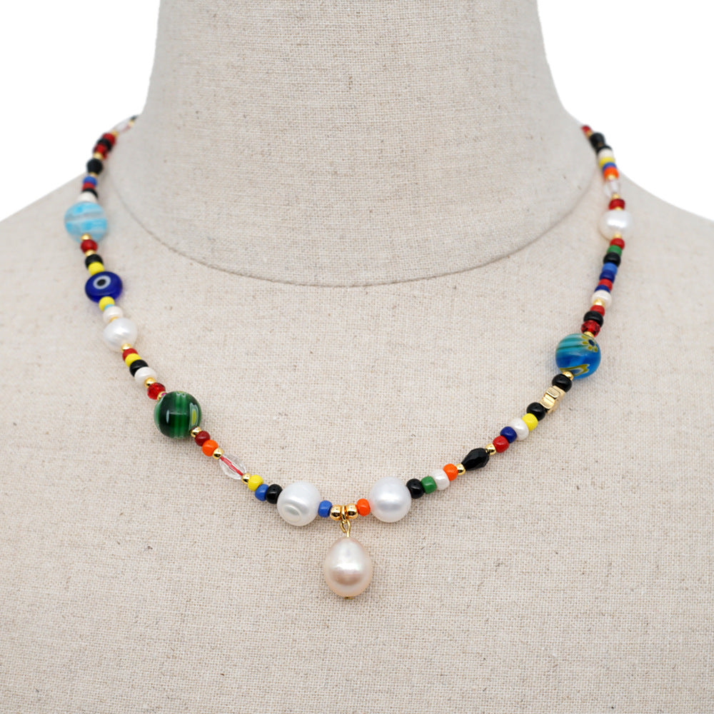 Collar De Perlas Arcoiris Boho al por mayor