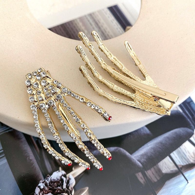 Wholesale Ghost Claw Skull Hand Claw Rhinestone Hairpin