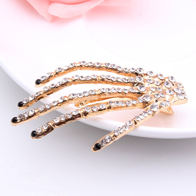 Wholesale Ghost Claw Skull Hand Claw Rhinestone Hairpin