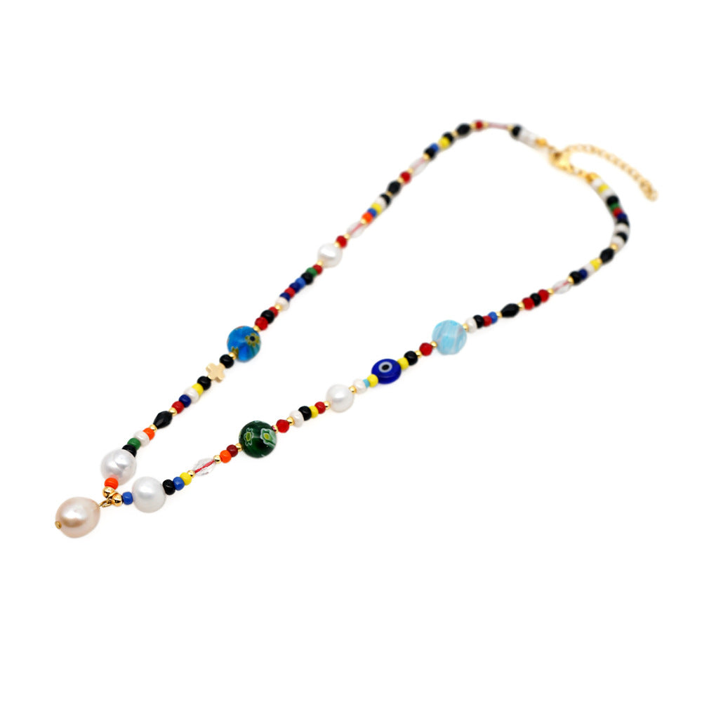 Collar De Perlas Arcoiris Boho al por mayor