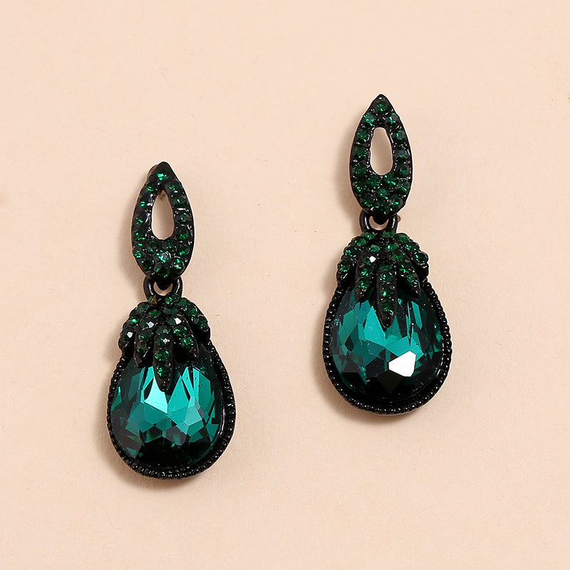 Wholesale Vintage Bohemian Dark Green Alloy Earrings