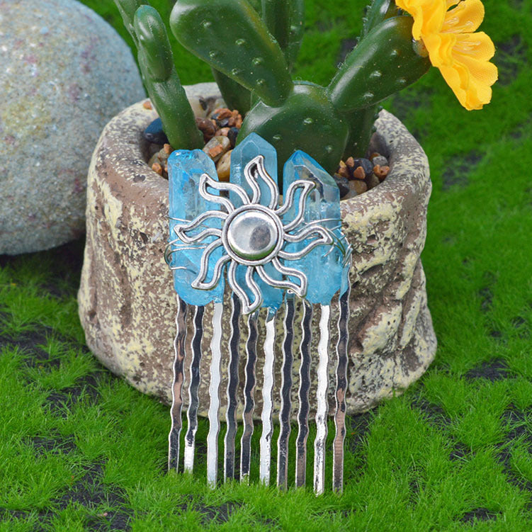 Wholesale Natural Crystal Hair Comb Hair Clips