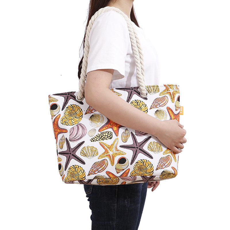 Wholesale Ocean Wind Canvas Shoulder Beach Bag
