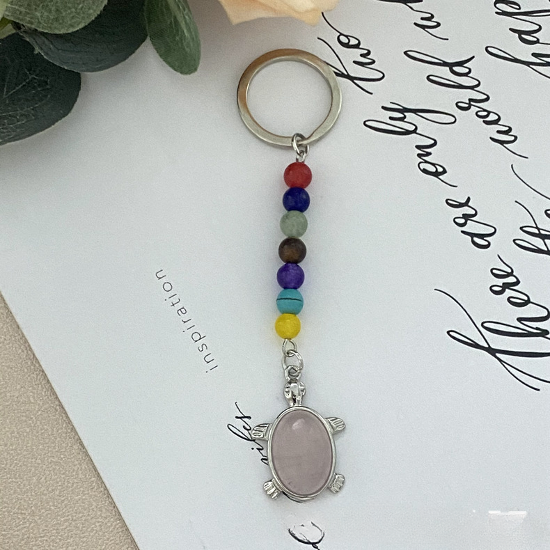 Wholesale Natural Crystal Turtle Keychain