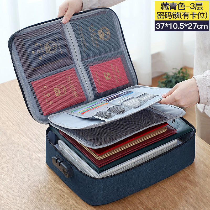 Wholesale Oxford Cloth Town Store Treasure Certificate Storage Bag with Combination Lock