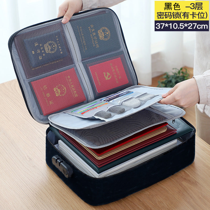 Wholesale Oxford Cloth Town Store Treasure Certificate Storage Bag with Combination Lock