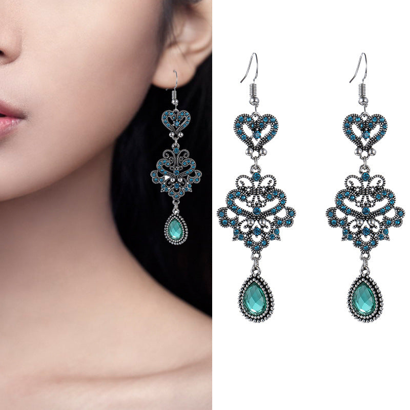 Wholesale Vintage Multilayer Diamond Stud Alloy Earrings