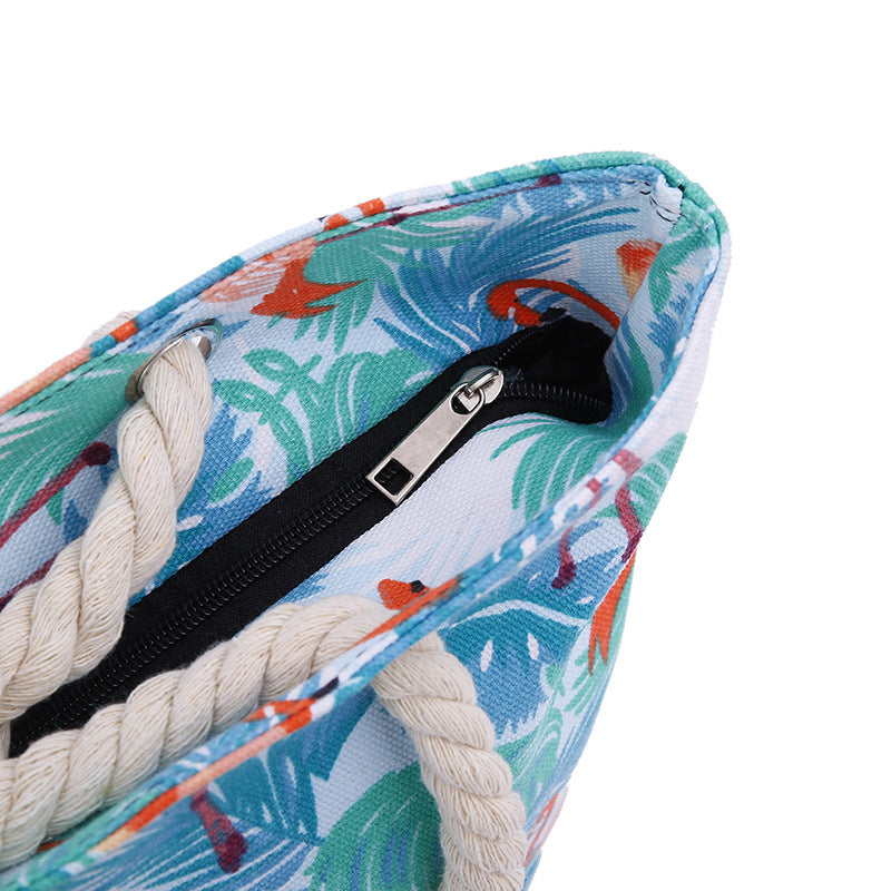 Wholesale Polyester Flamingo Canvas Beach Bag