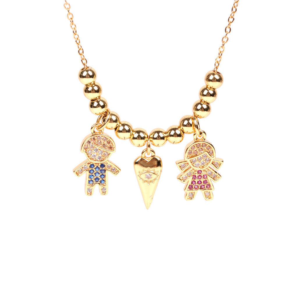 Wholesale Stainless Steel Heart English Alphabet Pendant Creative Necklace