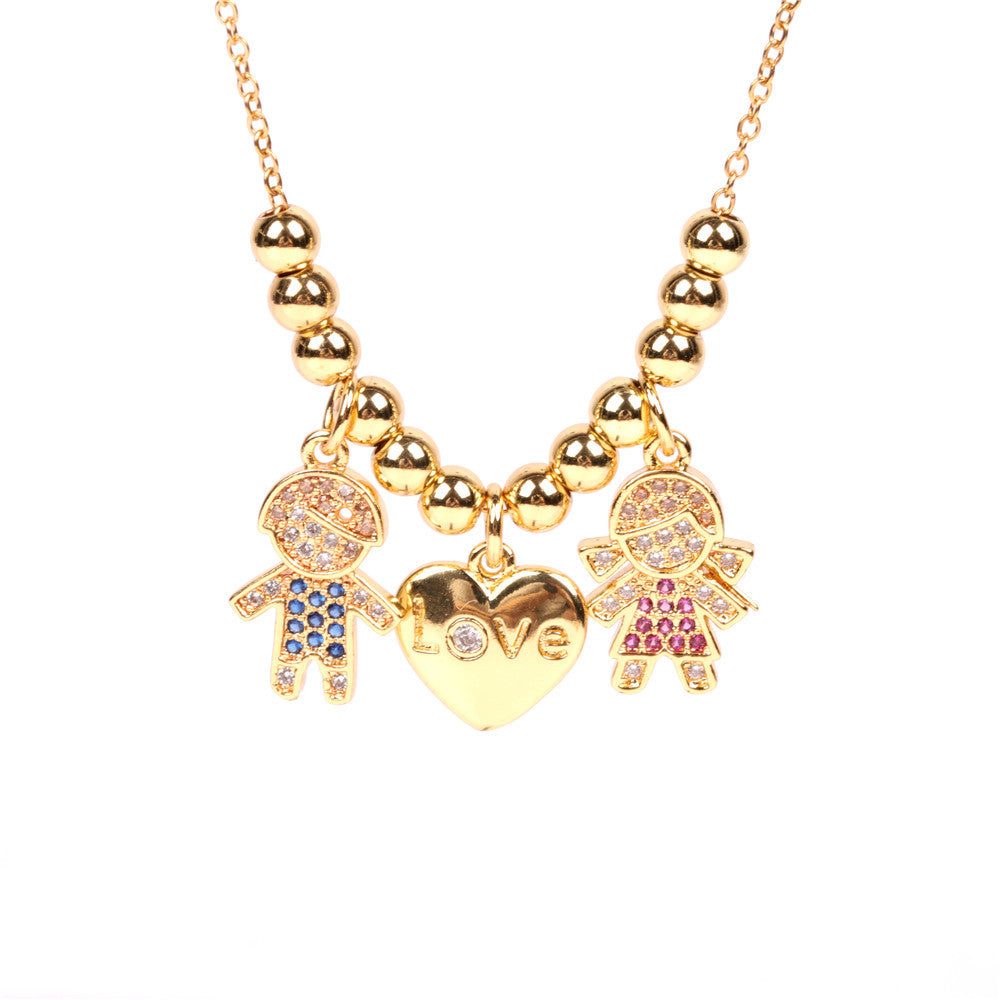 Wholesale Stainless Steel Heart English Alphabet Pendant Creative Necklace