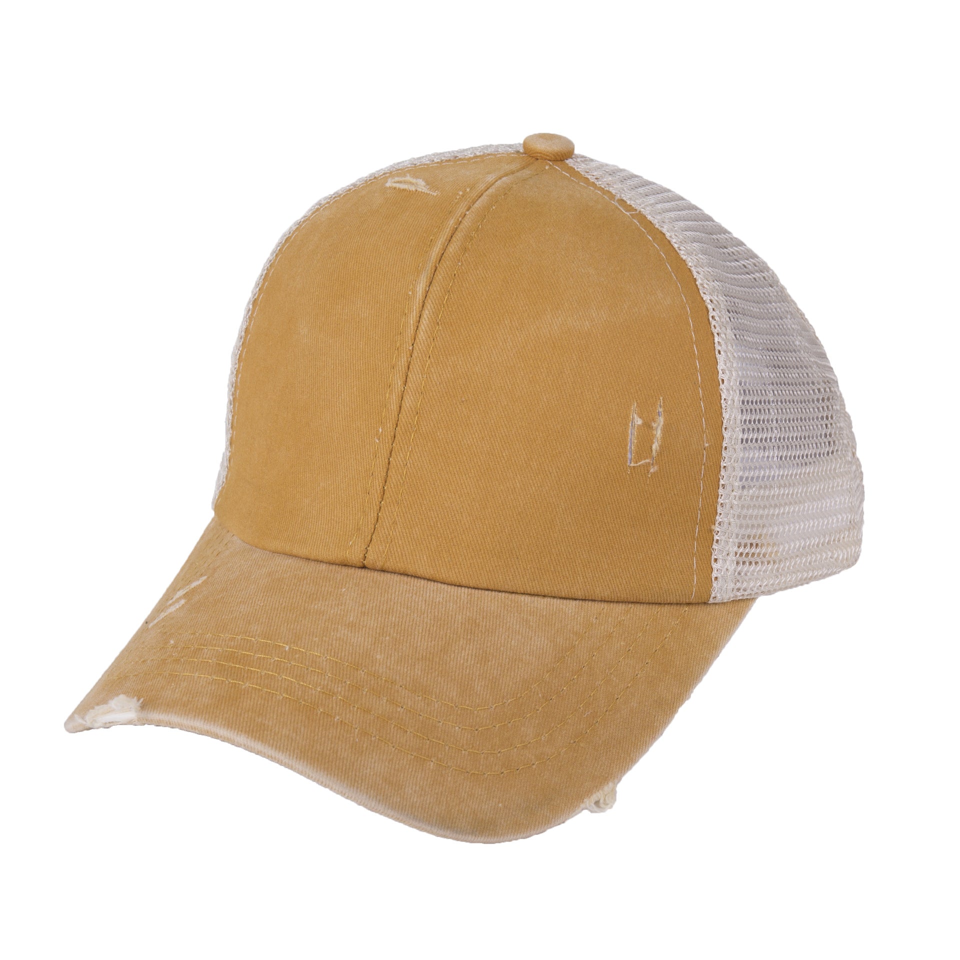 Wholesale Washed Cross Ponytail Cotton Baseball Caps