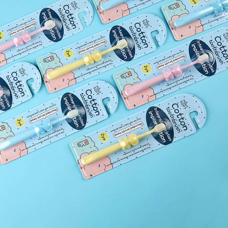 Wholesale Single Pack PP Cartoon Elephant Soft Hair Baby Toothbrush