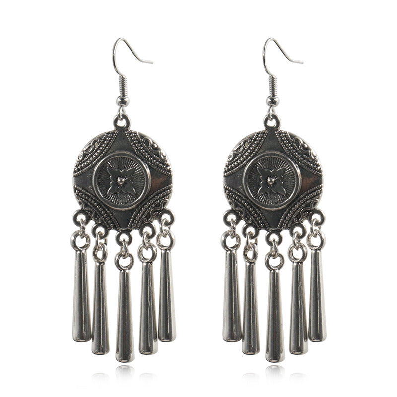 Pendientes de cobre de plata tibetana Yunnan Miaofeng al por mayor