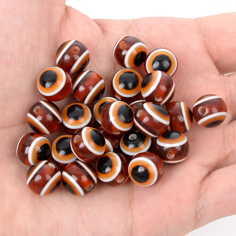 Venta al por mayor 6/8/10MM cuentas resina resina Devil Eye Beads OLY-BDS-HT004