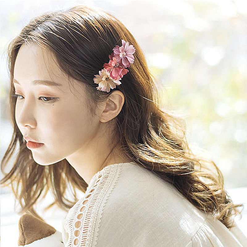 Wholesale Flowers Summer Cloth Hair Clips