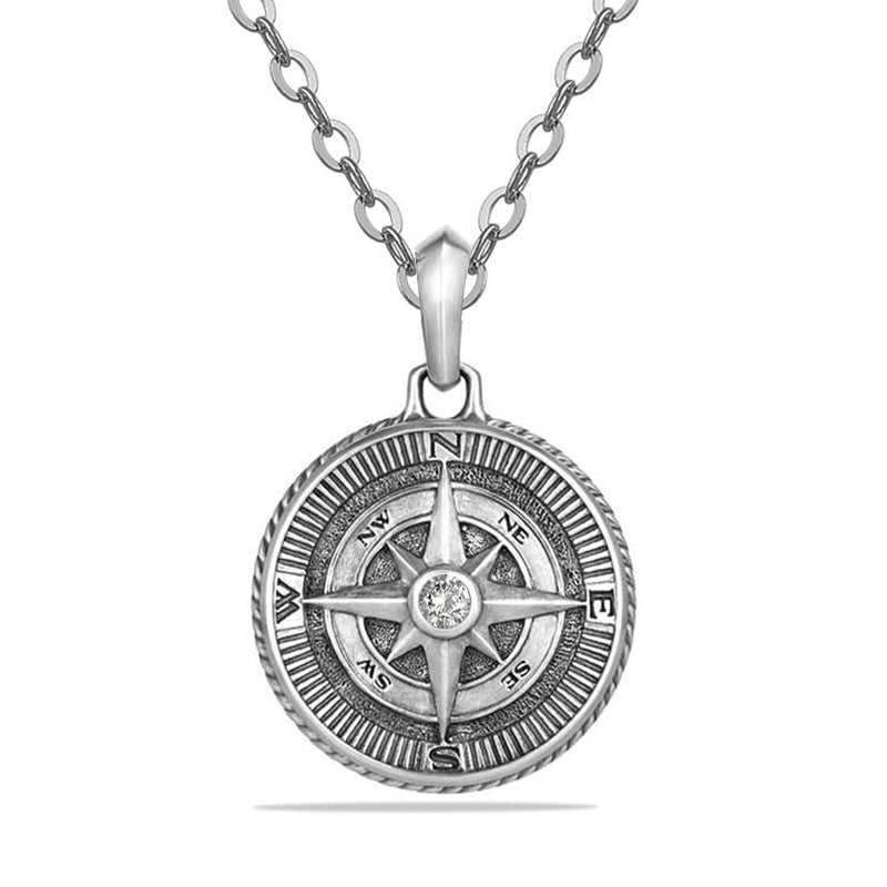 Wholesale Alloy Octagram Compass Pendant Necklace