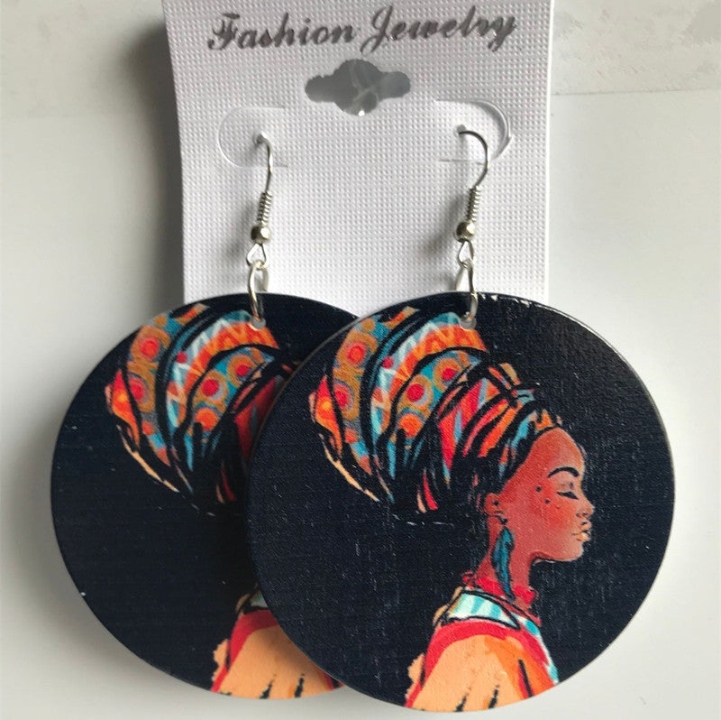Wholesale African Figurines Wooden Earrings