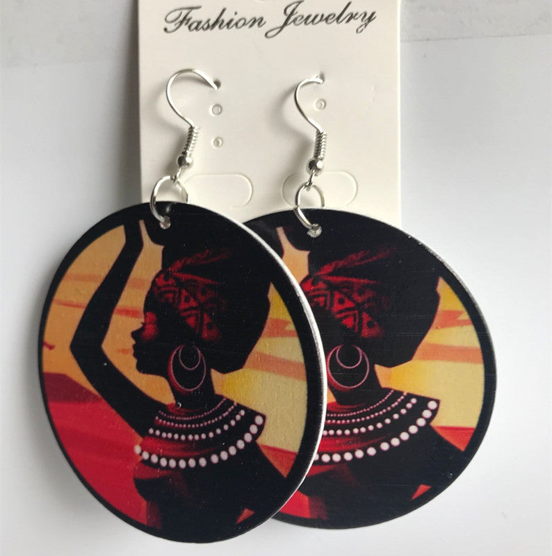 Wholesale African Figurines Wooden Earrings