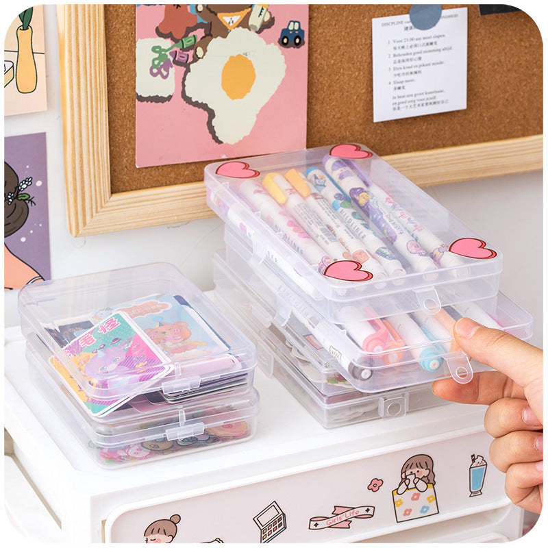 Wholesale Stationery Stickers, Notes, Writing Pens, Split Pack, Transparent Plastic Storage Box
