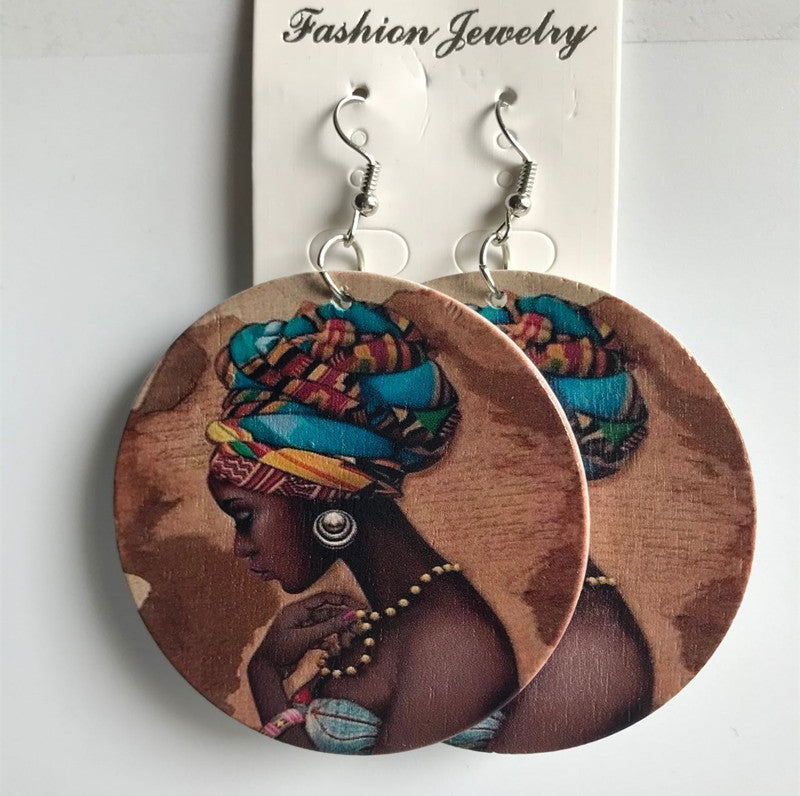 Wholesale African Figurines Wooden Earrings