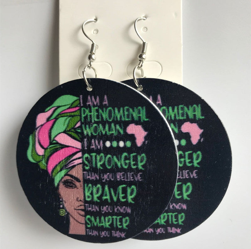 Wholesale African Figurines Wooden Earrings