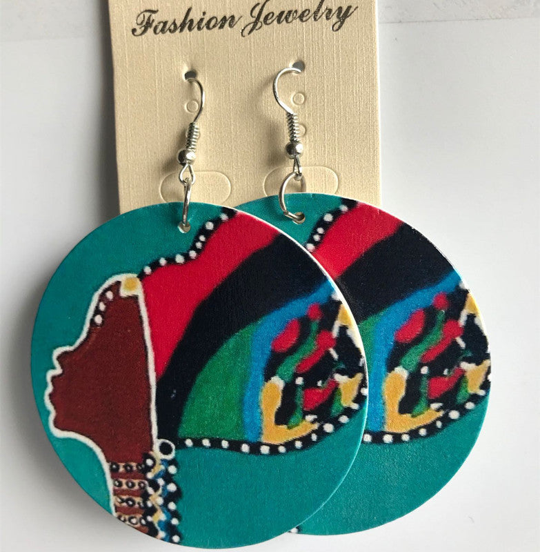 Wholesale African Figurines Wooden Earrings
