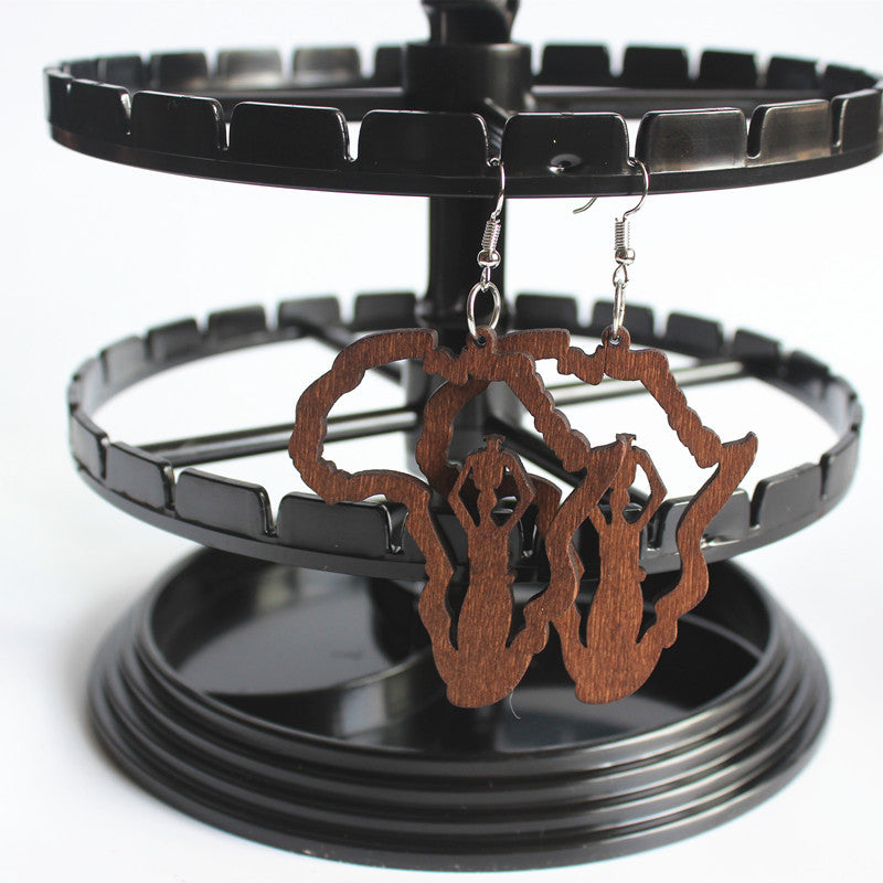 Pendientes De Madera De Mapa Africano al por mayor