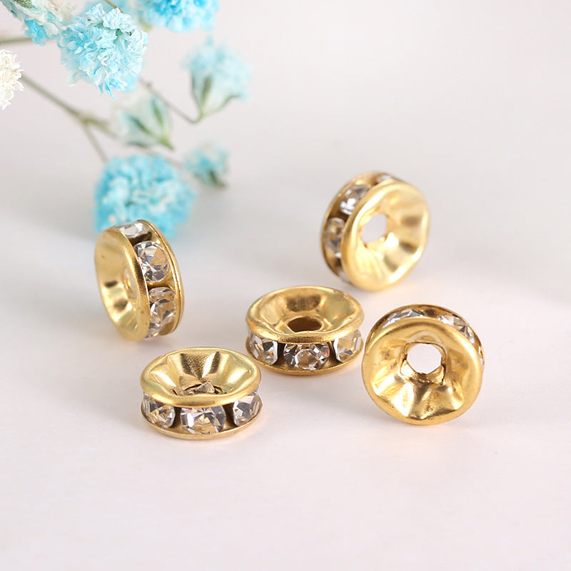 Wholesale Diamond Wheel Glass 100pcs Spacer Beads