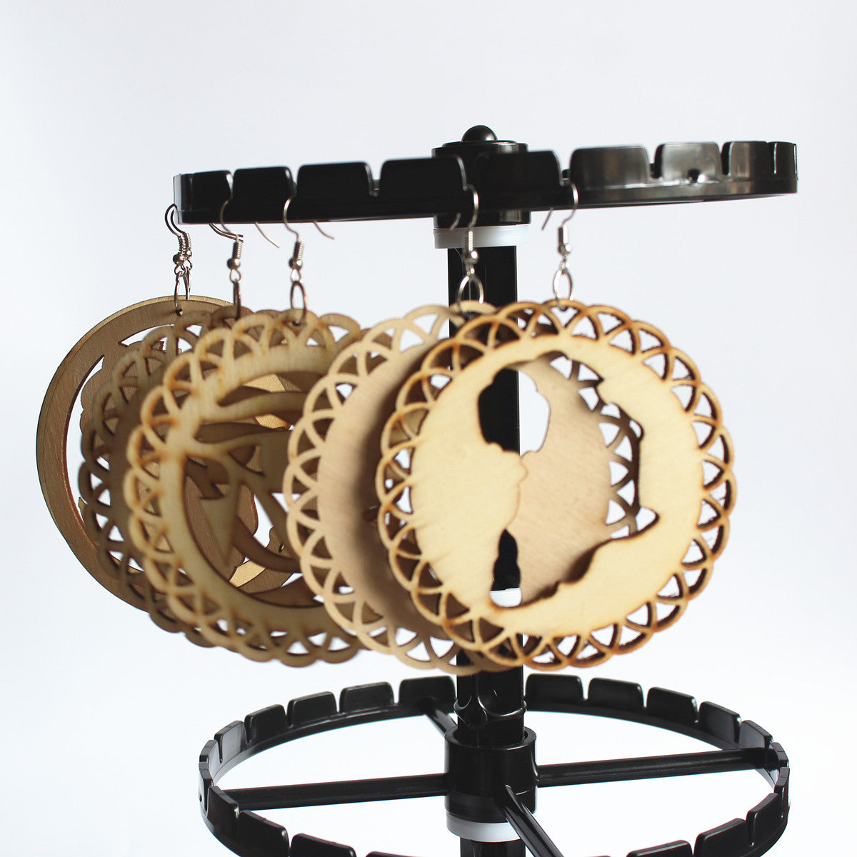 Wholesale Sculpting Exaggerated Wood Earrings