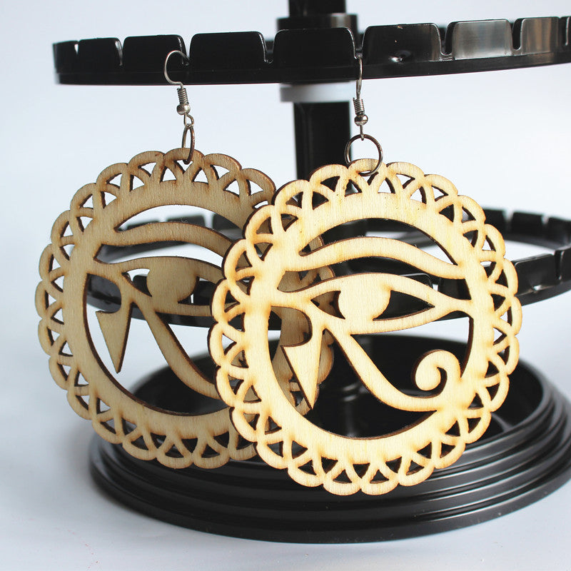 Wholesale Sculpting Exaggerated Wood Earrings