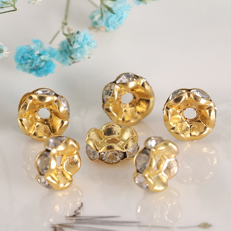 Wholesale Diamond Wheel Glass 100pcs Spacer Beads