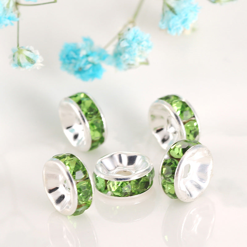 Wholesale Diamond Wheel Glass 100pcs Spacer Beads
