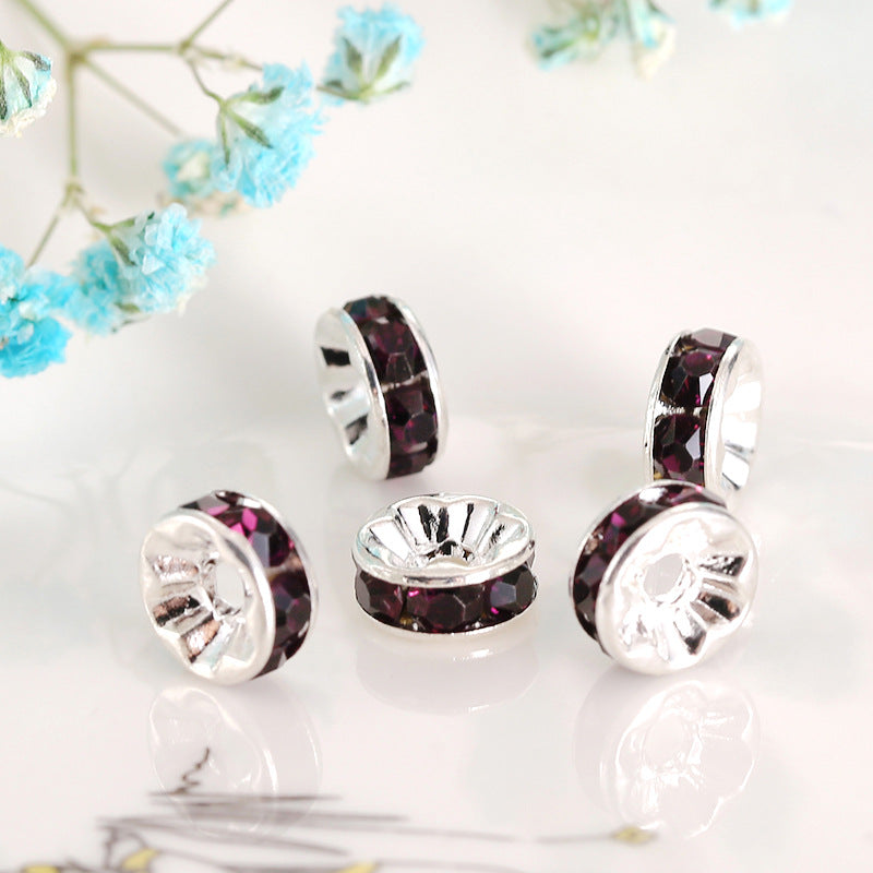 Wholesale Diamond Wheel Glass 100pcs Spacer Beads