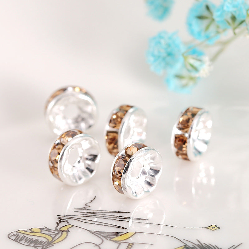 Wholesale Diamond Wheel Glass 100pcs Spacer Beads