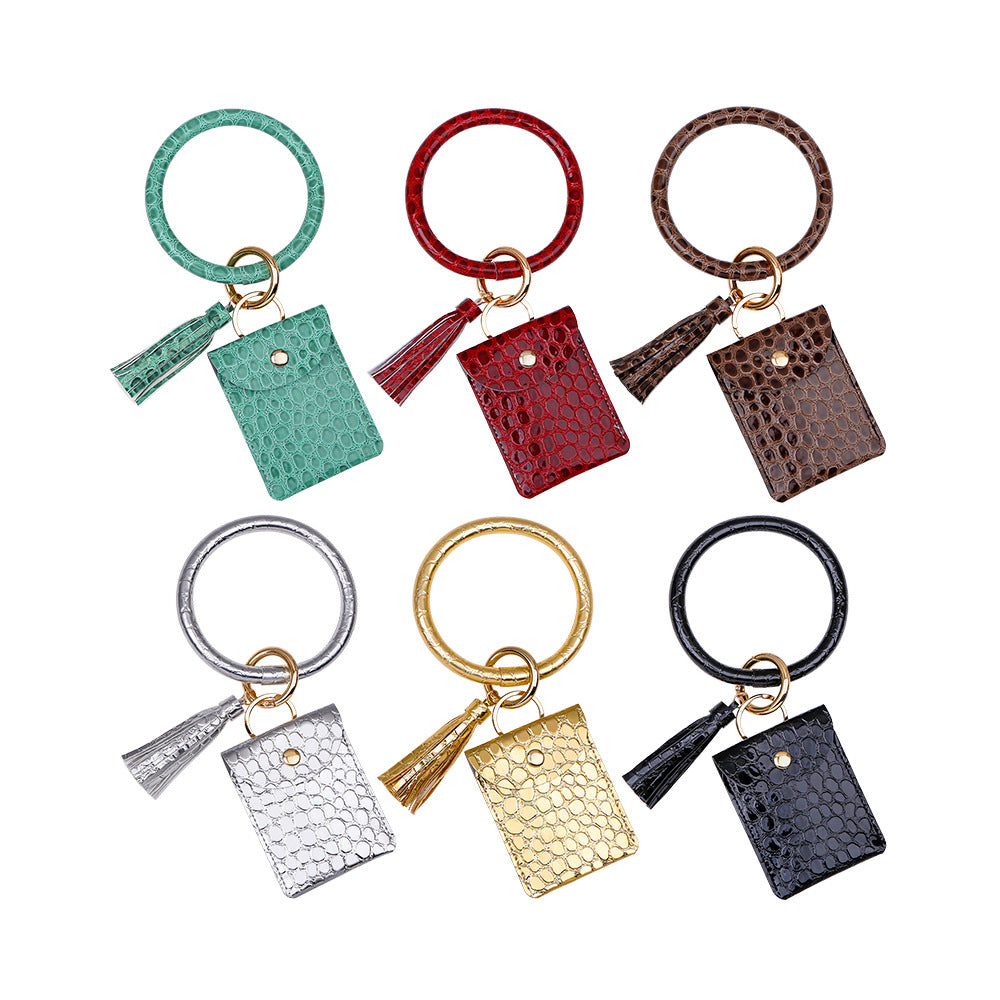Wholesale Keychain PU Card Holder Wrist Keychain