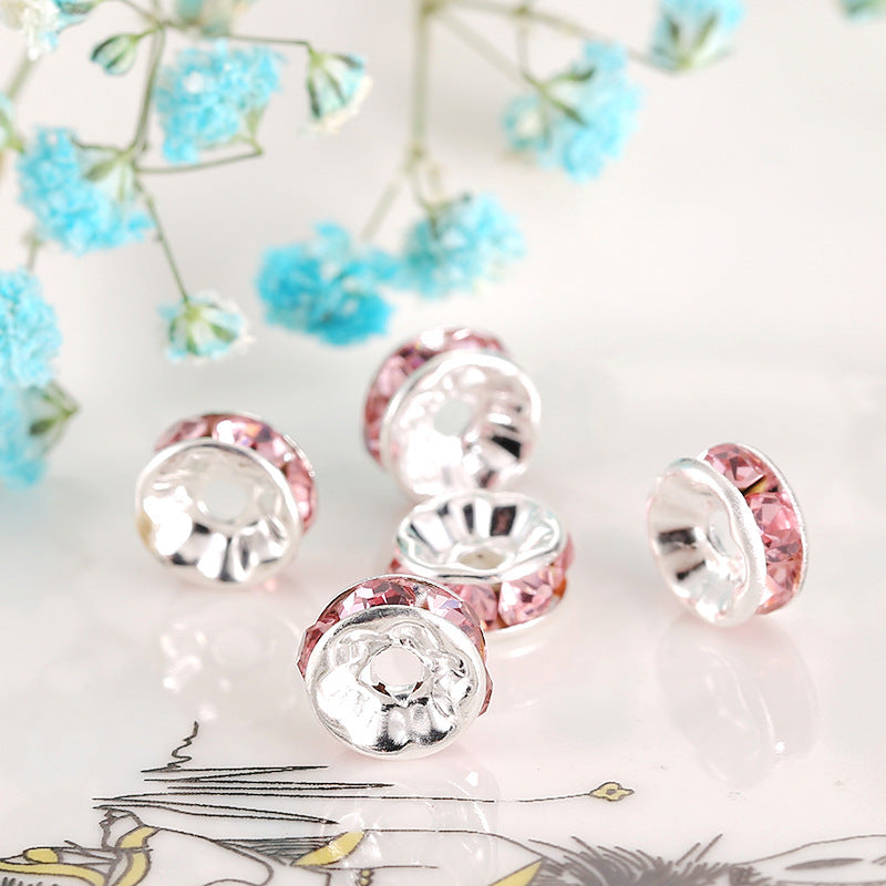 Wholesale Diamond Wheel Glass 100pcs Spacer Beads