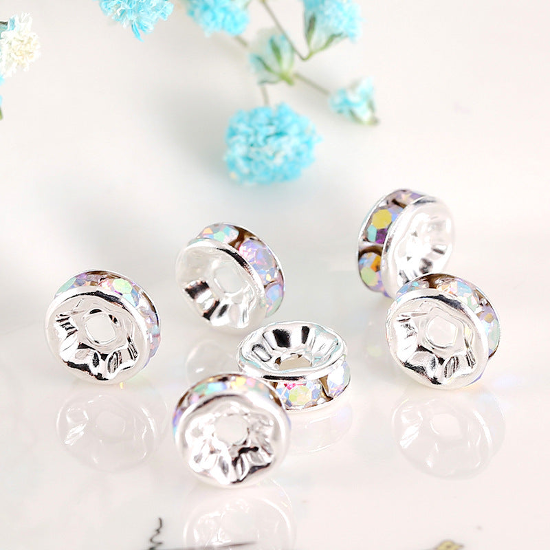 Wholesale Diamond Wheel Glass 100pcs Spacer Beads