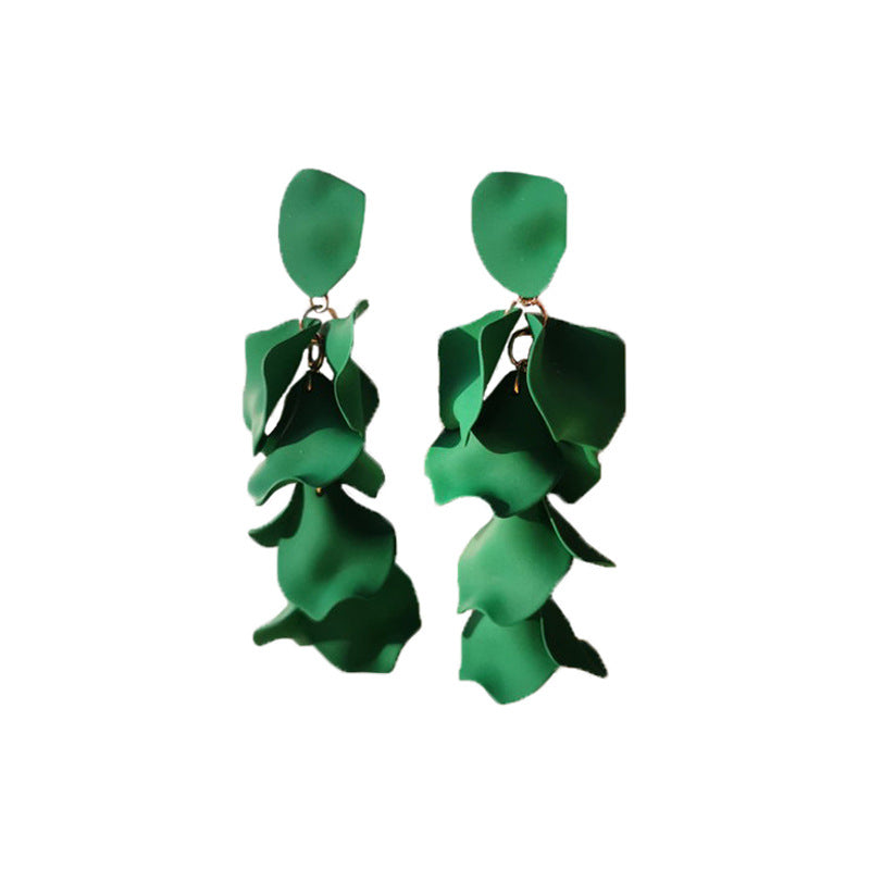 Wholesale rose petal long tassel candy color earrings