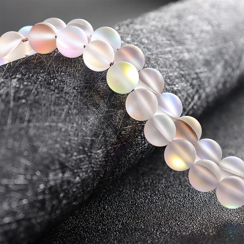 Wholesale Frosted Glitter Crystal Jade Agate Round String Beads