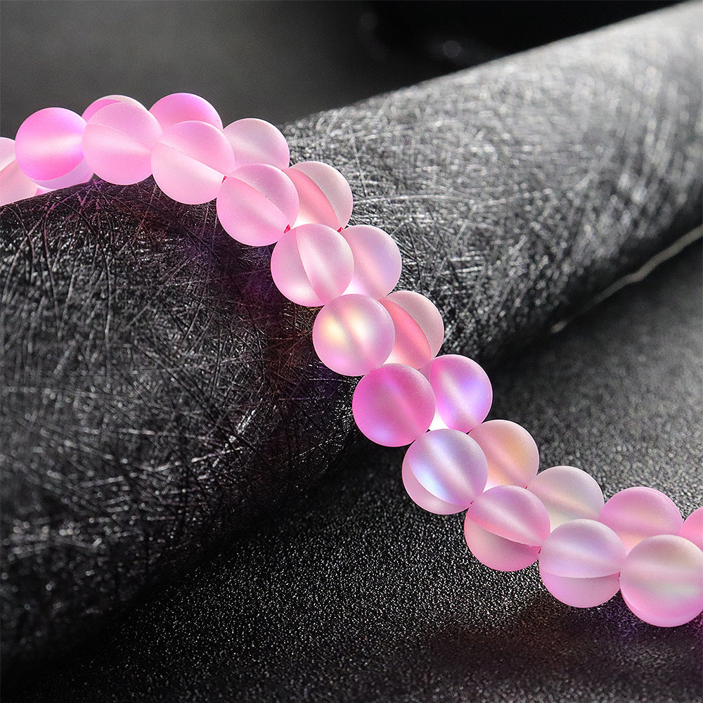 Wholesale Frosted Glitter Crystal Jade Agate Round String Beads