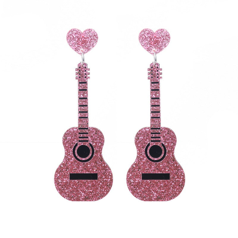 Wholesale Vintage Classical Guitar Acrylic Ear Studs